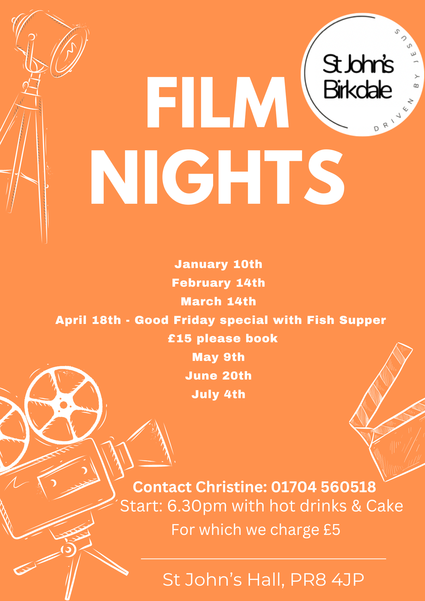 Black Illustrative Movie Night