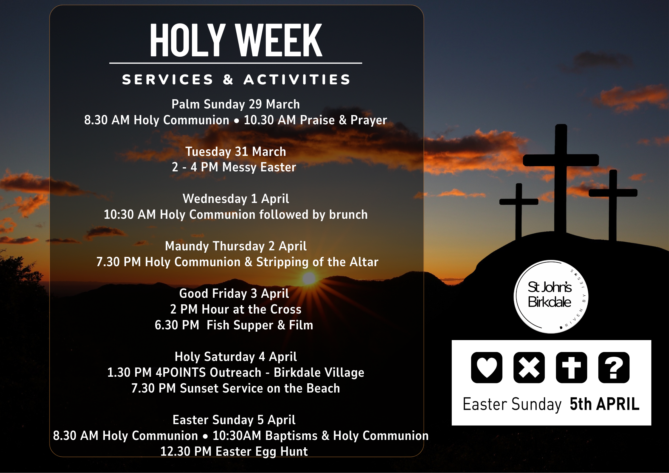 Black White Orange Holy Week M