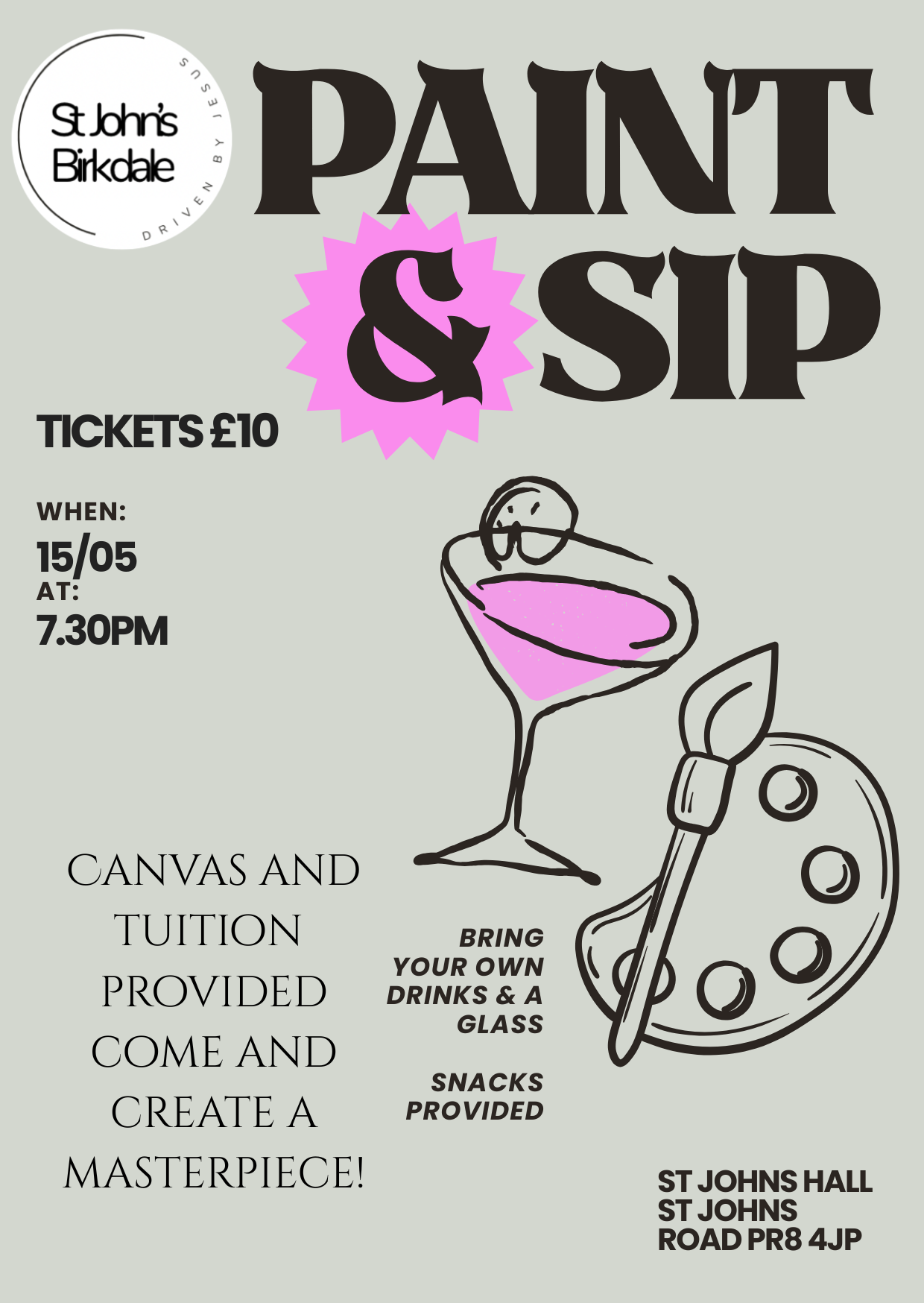 Brown and Pink Paint And Sip P